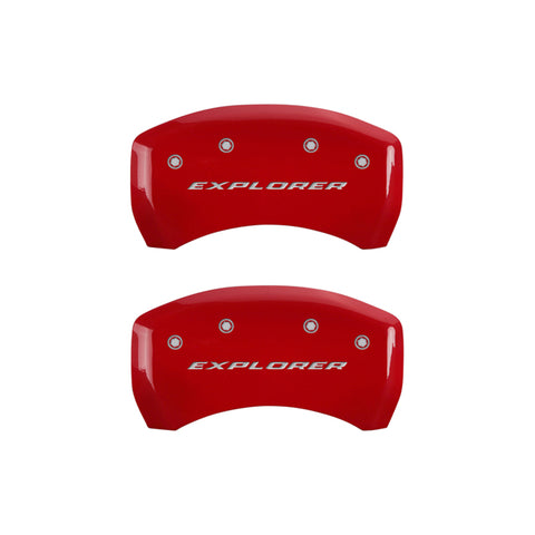 MGP 4 Caliper Covers Engraved Front & Rear Explorer Red finish silver ch - 10229SXPLRD