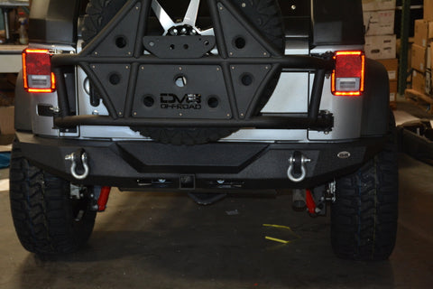 DV8 Offroad 07-18 Jeep Wrangler JK Rear Bumper Full Length - RBSTTB-09