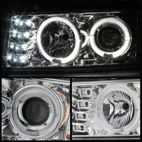 Spyder Chevy Colorado 04-12 Projector Headlights Halogen- LED Halo Chrm PRO-YD-CCO04-HL-C - 5074157