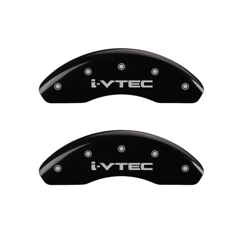 MGP Front set 2 Caliper Covers Engraved Front i-Vtec Black finish silver ch - 20212FIVTBK