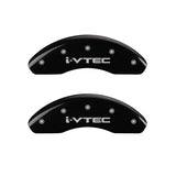 MGP 4 Caliper Covers Engraved Front & Rear i-Vtec Black finish silver ch - 20217SIVTBK