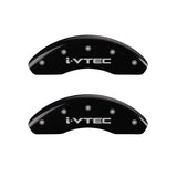 MGP 4 Caliper Covers Engraved Front & Rear i-Vtec Black finish silver ch - 20107SIVTBK