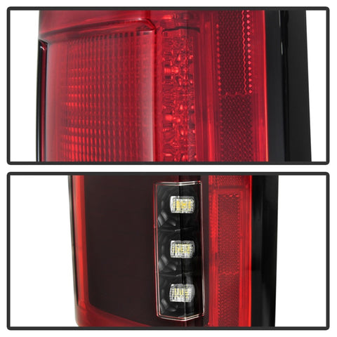 Spyder 15-18 Ford F-150 LED Tail Lights (w/Blind Spot) - Red Clear (ALT-YD-FF15015BS-LBLED-RC) - 5085320