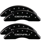 MGP 4 Caliper Covers Engraved Front & Rear Denali Black finish silver ch - 34003SDNLBK