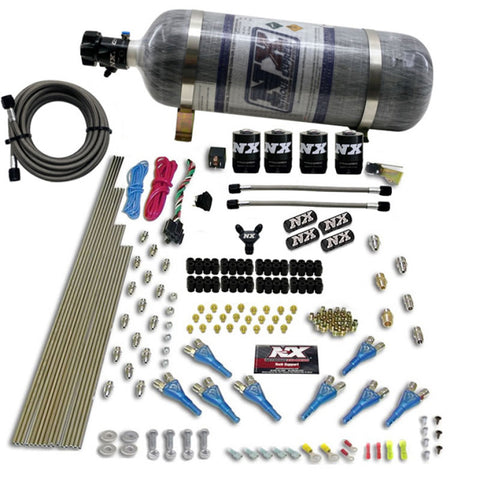 Nitrous Express 8 Cyl Shark Direct Port 4 Solenoids Nitrous Kit (200-600HP) w/Composite Bottle - 90006-12