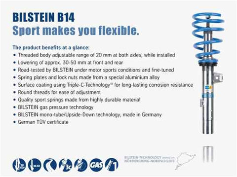 Bilstein B14 (PSS) 12-17 Fiat 500 Suspension Kit - 47-270176