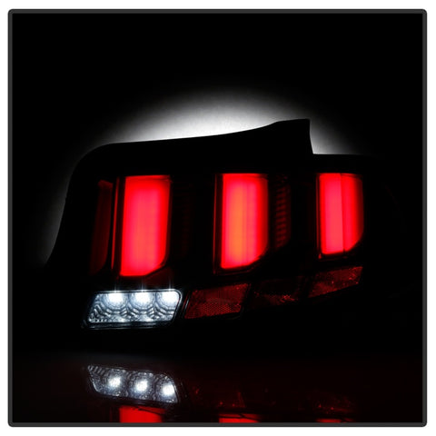 Spyder 10-12 Ford Mustang - Light Bar Seq. Turn Signal LED Tail Lights - Black - ALT-YD-FM10-LED-BK - 5085108