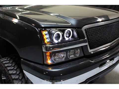 Spyder Chevy Silverado 1500 03-06 Projector LED Halo LED Amber Reflctr Blk PRO-YD-CS03-AM-BK - 5009456