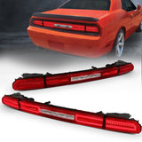 ANZO 08-10 Dodge Challenger LED Taillights - Red/Clear w/Sequential Turn Signal - 321348