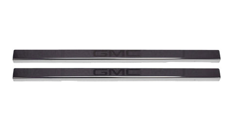 Putco 2020 GMC Sierra LD/HD Dbl/Regular Cab w/ GMC Etching (2pcs) Black Platinum Door Sills - 95181BPGM-2