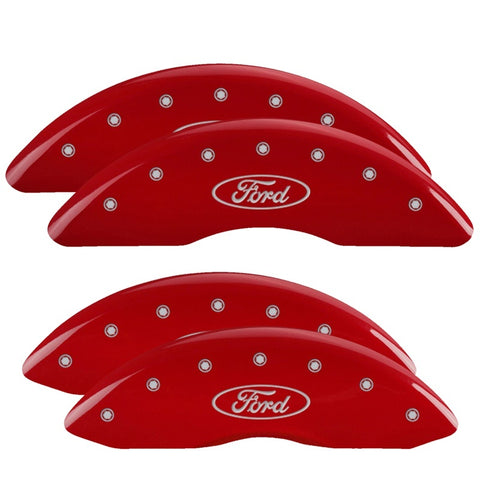 MGP 4 Caliper Covers Engraved Front & Rear ST Red finish silver ch - 10236SSTORD