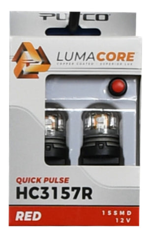 Putco LumaCore 3157 Red - Pair (x3 Strobe w/ Bright Stop) - HC3157R