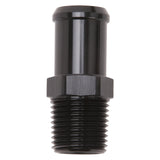 Edelbrock Hose End Straight 1/2In NPT to 3/4In Barb Black Anodize - 8183