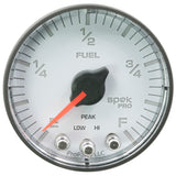 Autometer Spek-Pro Gauge Fuel Level 2 1/16in 0-270 Programmable Wht/Blk - P312128