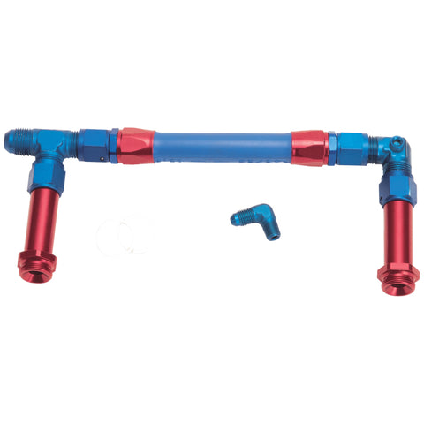 Russell Performance -8 AN to -8 AN Twist-Lok Holley 4150 Dual Inlet Carb Kit (Red/Blue) - 641160