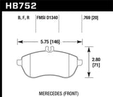 Hawk 12-15 Mercedes-Benz SLK250 / 12-15 Mercedes-Benz C250 HP+ Front Brake Pads - HB752N.769