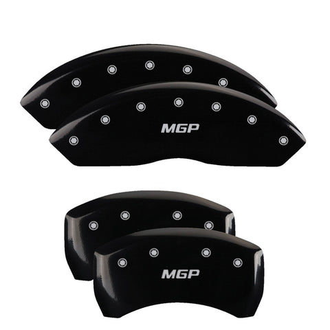 MGP 4 Caliper Covers Engraved Front & Rear MGP Black finish silver ch - 14235SMGPBK