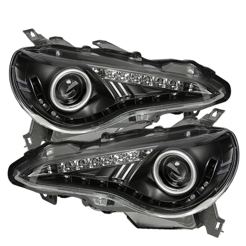 Spyder Scion FRS 12-14 Projector Headlights DRL LED Black PRO-YD-SFRS12-BK - 5075413