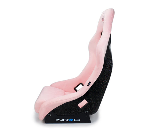 NRG FRP Bucket Seat Prisma Edition w/ Pearlized Back and Pink Alcantara (Medium) - FRP-303PK-PRISMA