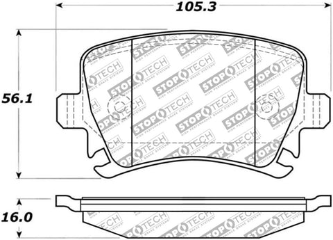 StopTech Street Select Brake Pads - Rear - 305.11080