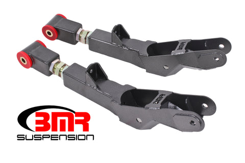 BMR 10-15 5th Gen Camaro Rear Lower Control Arms On-Car Adj. (Polyurethane) - Black Hammertone - TCA029H