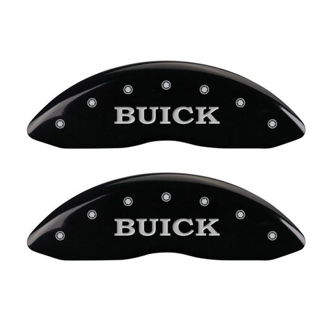 MGP 4 Caliper Covers Engraved Front Buick Engraved Rear Buick Shield Black finish silver ch - 49002SBSHBK