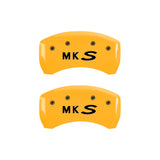 MGP 4 Caliper Covers Engraved Front Lincoln Engraved Rear MKS Yellow finish black ch - 36019SLCSYL