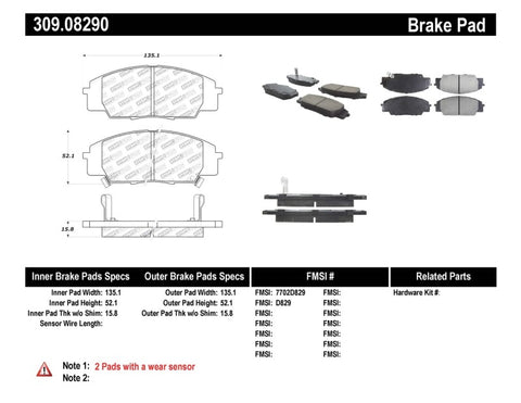 StopTech Performance 00-09 S2000/06+ Civic Si/02-06 RSX-S (non base) Front Brake Pads - 309.08290