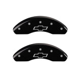 MGP Front set 2 Caliper Covers Engraved Front Bowtie Black finish silver ch - 14208FBOWBK