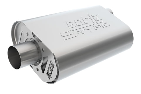 Borla CrateMuffler SBC Hot 350/383 3.0 inch Offset/Center 14in x 4.35in x 9in Oval S-Type Muffler - 400843