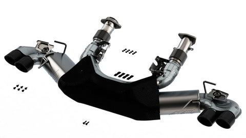Borla 2020 Chevrolet Corvette C8 6.2 ATAK 3in Exhaust System Dual Round Rolled A/C Black Chrome Tips - 140839BC
