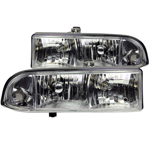 ANZO 1998-2005 Chevrolet S-10 Crystal Headlights Chrome - 111014