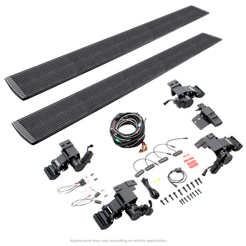 Go Rhino 19-23 Chevrolet Silverado 1500 DC 4dr E-BOARD E1 Electric Running Board Kit - Bedliner Coat - 20404880T