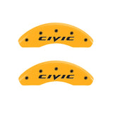 MGP Front set 2 Caliper Covers Engraved Front 2015/Civic Yellow finish black ch - 20212FCIVYL