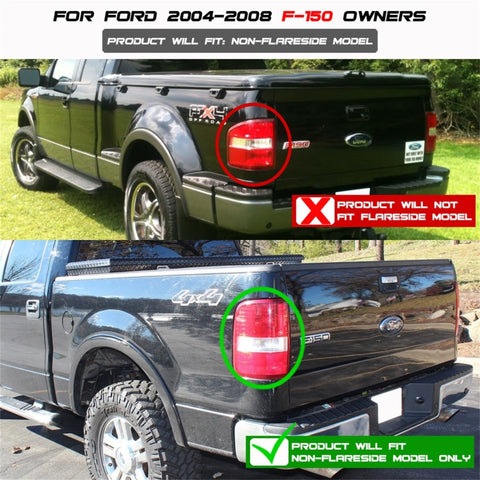 Xtune Ford F150 Styleside 04-08 LED Tail Lights Red Clear ALT-ON-FF15004-LED-RC - 5034069