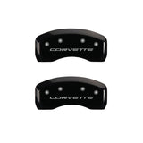 MGP 4 Caliper Covers Engraved Front & Rear C5/Corvette Black finish silver ch - 13007SCV5BK