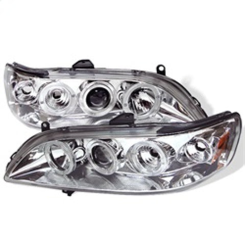 Spyder Honda Accord 98-02 1PC Projector Headlights LED Halo Amber Reflctr Chrm PRO-YD-HA98-AM-C - 5010735