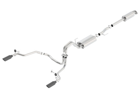 Borla 15-17 F-150 2.7/3.5L V6 EcoBoost / 5.0L V8 Black Chrome Cat-Back Touring Exhaust - 140614BC