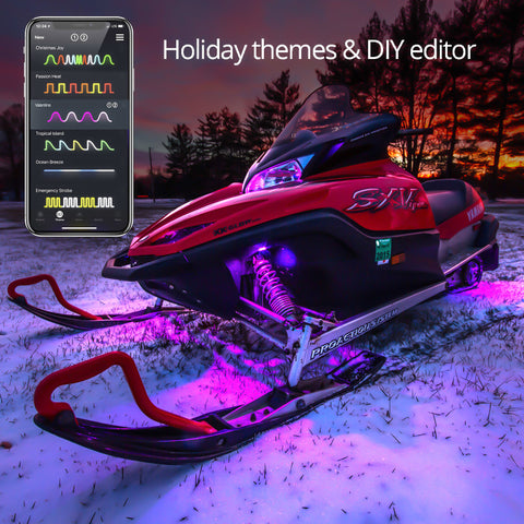 XK Glow LED Snowmobile Accent Light Kits XKchrome Smartphone App (Standard) - XK-SNOW-STA