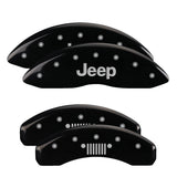 MGP Front set 2 Caliper Covers Engraved Front JEEP Black finish silver ch - 42009FJEPBK