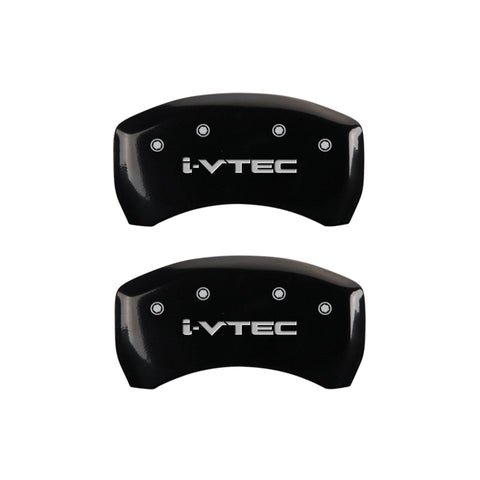 MGP 4 Caliper Covers Engraved Front & Rear i-Vtec Black finish silver ch - 39014SIVTBK