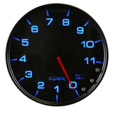 Autometer Spek-Pro Gauge Tachometer 5in 11K Rpm W/Shift Light & Peak Mem Black/Smoke/Black - P23952