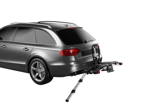 Thule EasyFold XT 2 - Fully Foldable Platform Hitch Bike Rack (Up to 2 Bikes) - Black/Silver - 903202