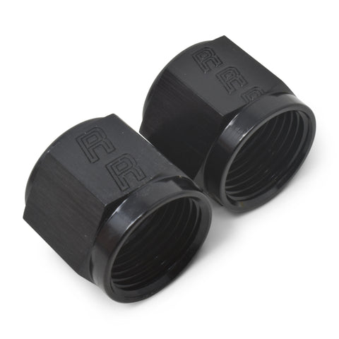 Russell Performance -4 AN Tube Nuts 1/4in dia. (Black) (6 pcs.) - 660563