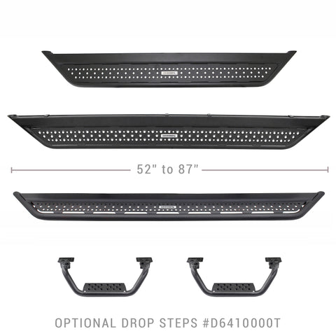 Go Rhino 21-23 Ford Bronco 2DR Sport Utility Dominator Xtreme D6 Side Steps 6in - 57in Long - D60057T