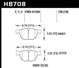 Hawk 18-19 BMW X6 xDrive35i 3.0L HPS 5.0 Front Brake Pads - HB708B.738