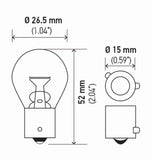 Hella Bulb 7507 12V 21W Bau15S S8 Namber (2) - 7507TB