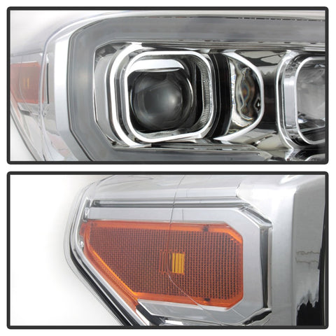 xTune 16-18 Toyota Tacoma SR/SR5 DRL Proj Headlights w/Turn Signal - Chrm (PRO-JH-TTA16-SR-C) - 9043017