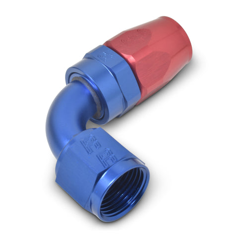 Russell Performance -6 AN Red/Blue 90 Degree Full Flow Hose End - 610160