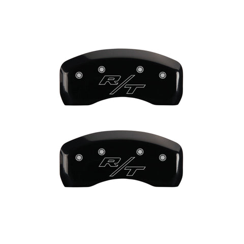 MGP 4 Caliper Covers Engraved Front & Rear Vintage Style/RT Black finish silver ch - 12192SRTRBK